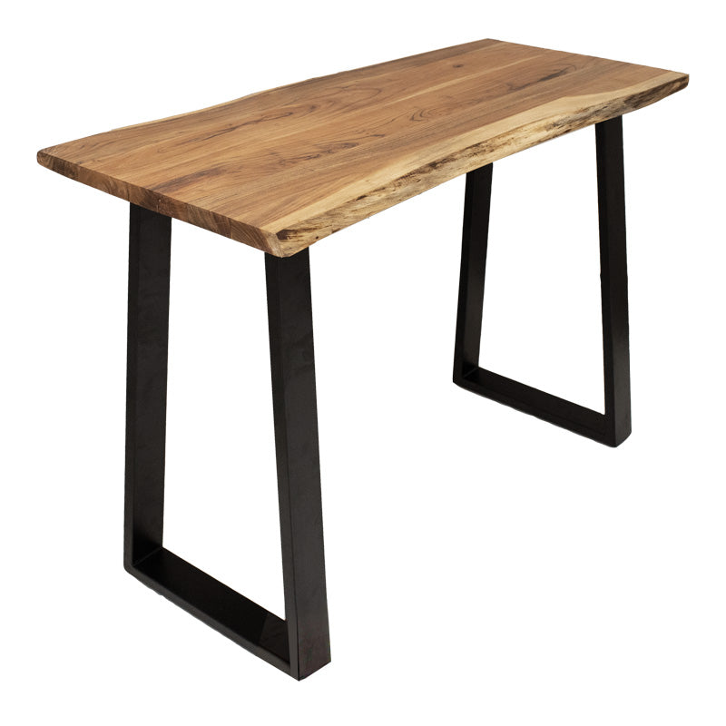 Бар маса Miles акациево дърво масив 3.7-4см в естествен нюанс с черни метални крака 120x53x97cm