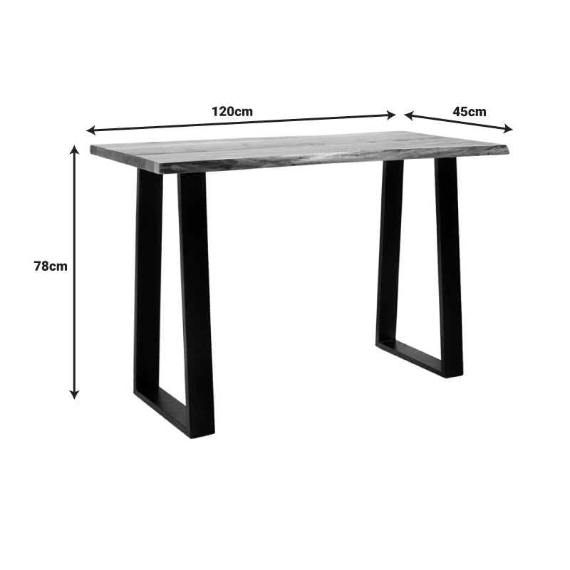 Конзола Miles масивно акациево дърво в естествен нюанс с черни метални крака 120x45x78cм