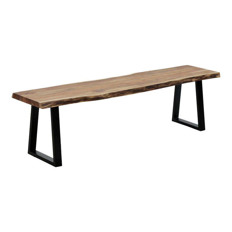 Пейка  MILES Slim масивно акациево дърво-черен метал 160x40x45см