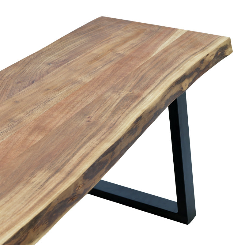 Пейка  MILES Slim масивно акациево дърво-черен метал 160x40x45см