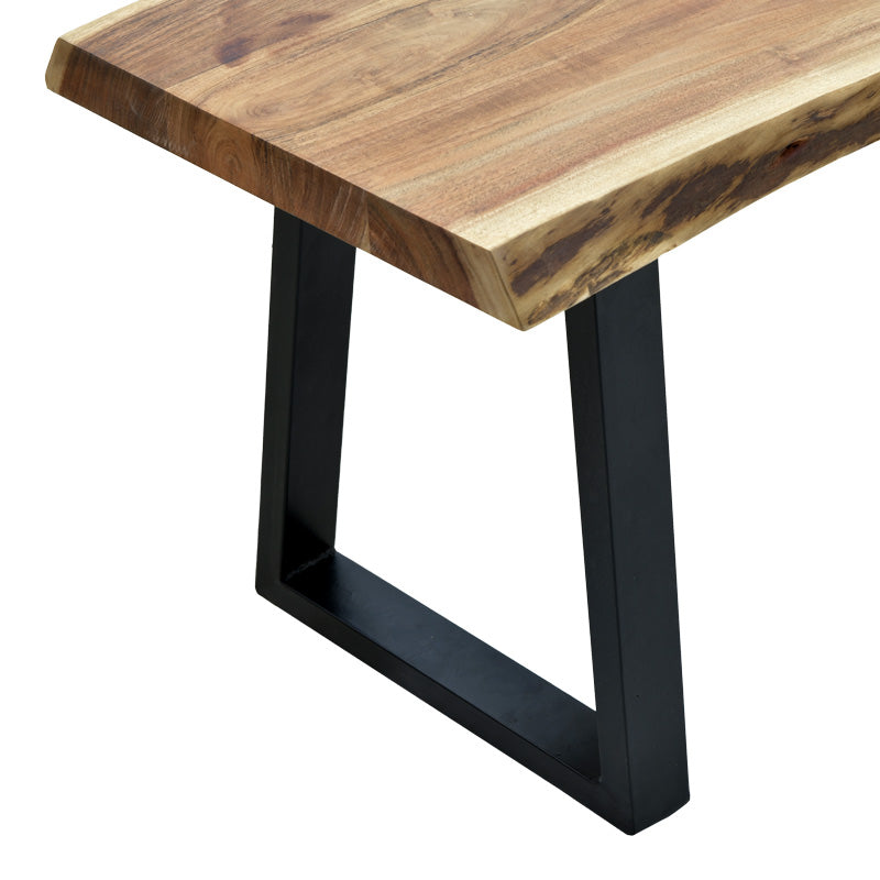 Пейка  MILES Slim масивно акациево дърво-черен метал 160x40x45см