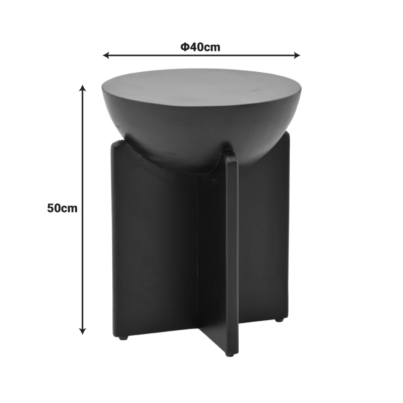 Странична маса JENBY масивно мангово дърво черно d40x50см