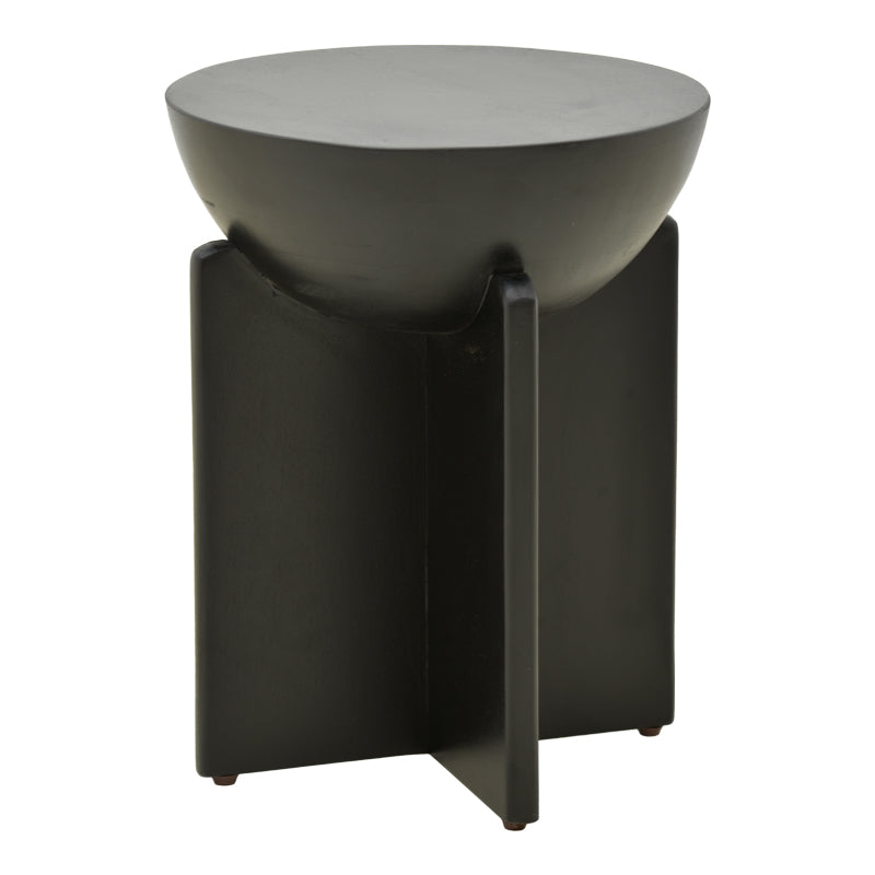 Странична маса JENBY масивно мангово дърво черно d40x50см