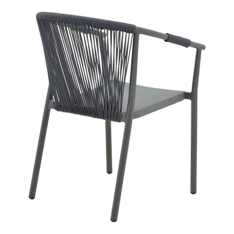 Алуминиев фотьойл Convince стифиращ се със сива рамка-текстилен-пе ратан 56x63x82см