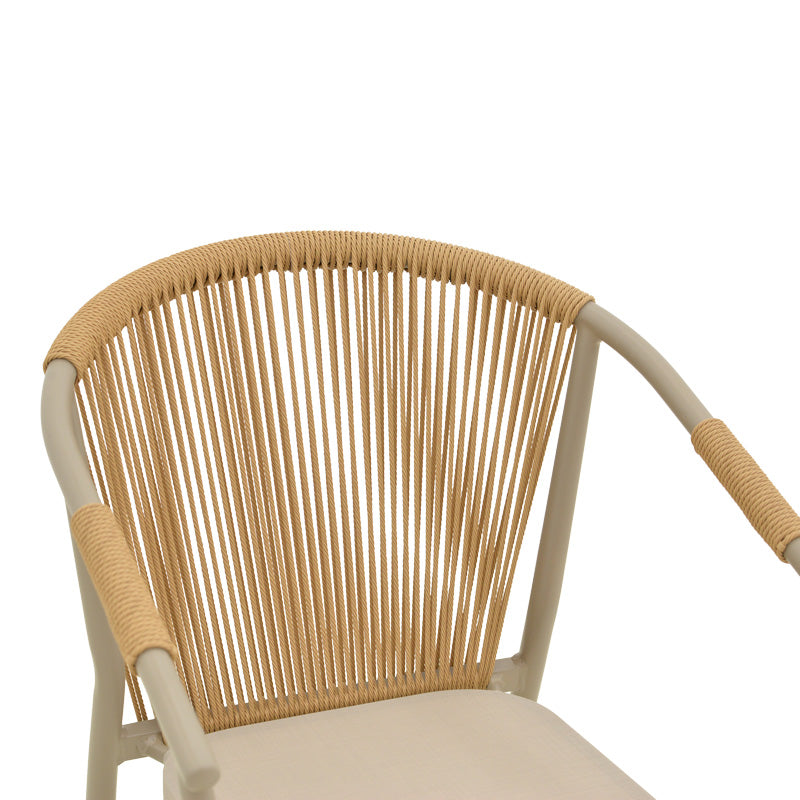 Алуминиев стол  Convice стифиращ се с кафява рамка-текстилен-pe ратан 56x63x82cm