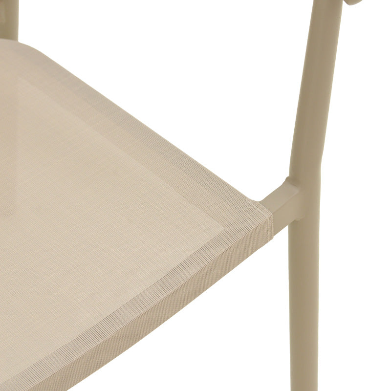 Алуминиев стол  Convice стифиращ се с кафява рамка-текстилен-pe ратан 56x63x82cm