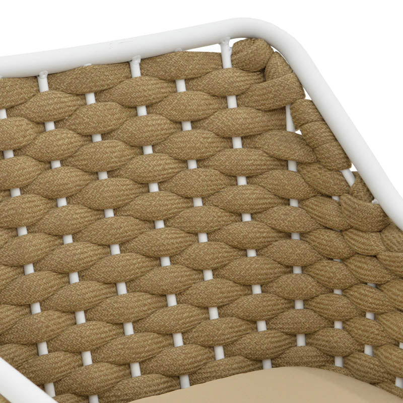 Стифиращ се алуминиев фотьойл Ortegia с бяла рамка-каки въже 57x62x82см