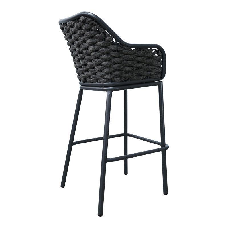 Алуминиев бар стол Zuki стифиращ със сива рамка и възглавница 55x54x109cm