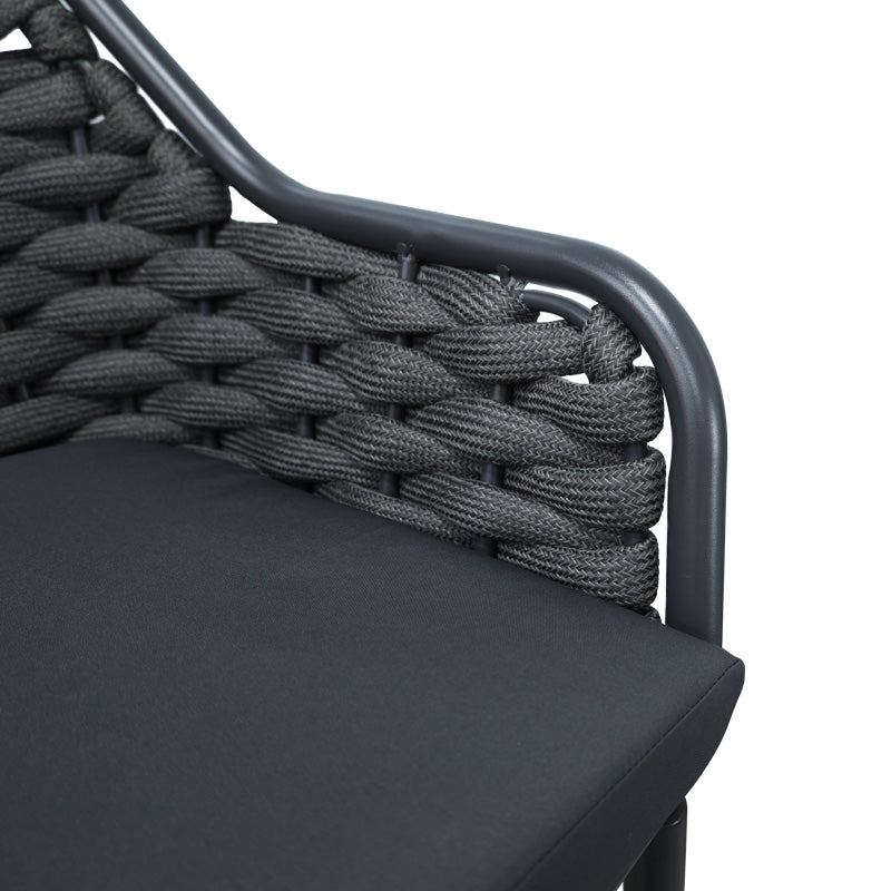 Алуминиев бар стол Zuki стифиращ със сива рамка и възглавница 55x54x109cm