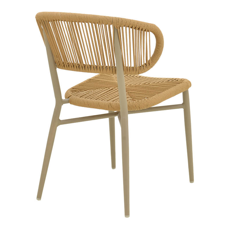 Градински стол AGUS алуминий/ратан стифиращ се в кафяв нюанс 55x63x77см