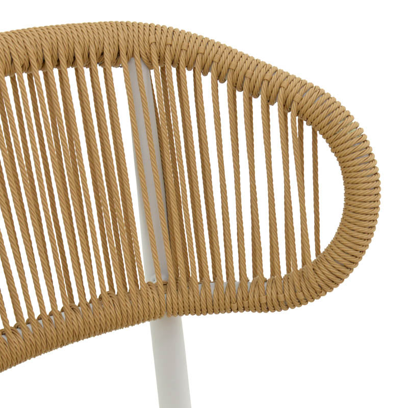 Градински  стол Agus d, алуминий/ратан стифиращ се в бял нюанс 55x63x77см