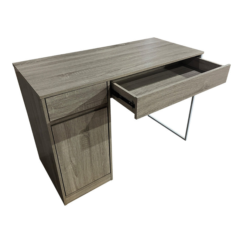 Офис  бюро Kantor в естествен нюанс с бял метален крак 110x50x76см