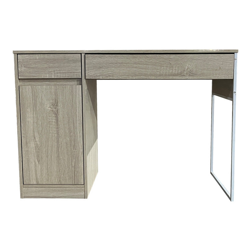 Офис  бюро Kantor в естествен нюанс с бял метален крак 110x50x76см