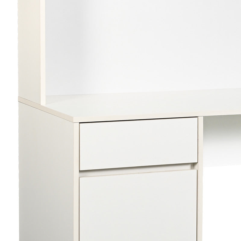 Офис бюро с рафт Secreta в бял цвят 110х50х135см