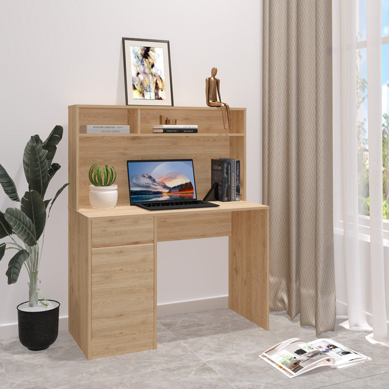 Офис бюро с рафт Secreta в цвят дъб 110x50x135см