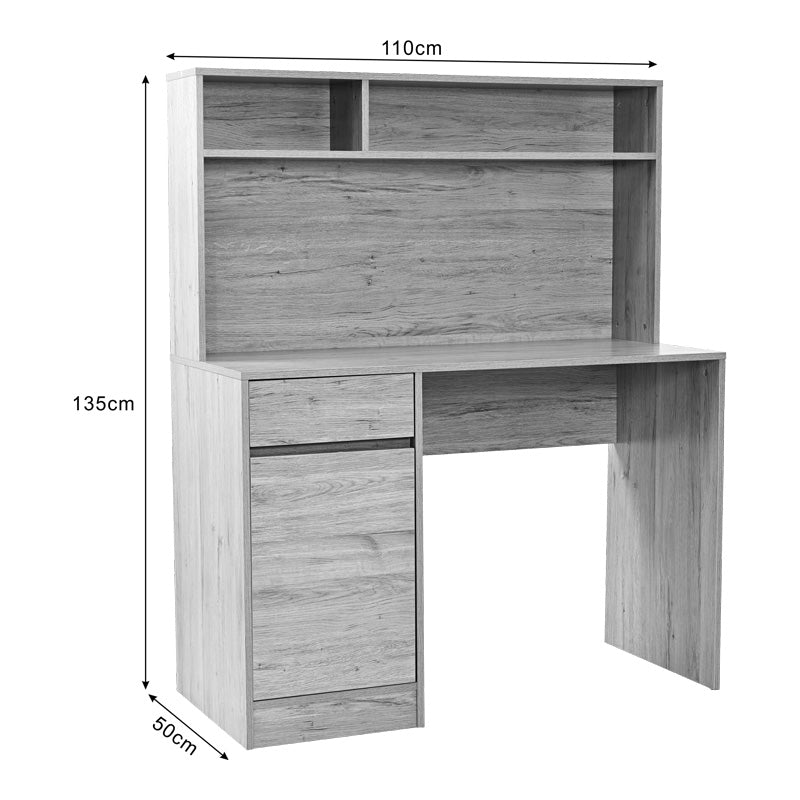 Офис бюро с рафт Secreta в цвят дъб 110x50x135см