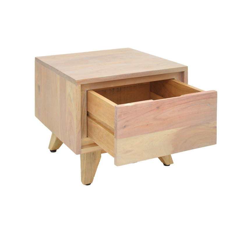 Нощно шкафче EMIRA акациево дърво в естествен нюанс 40x40x35см
