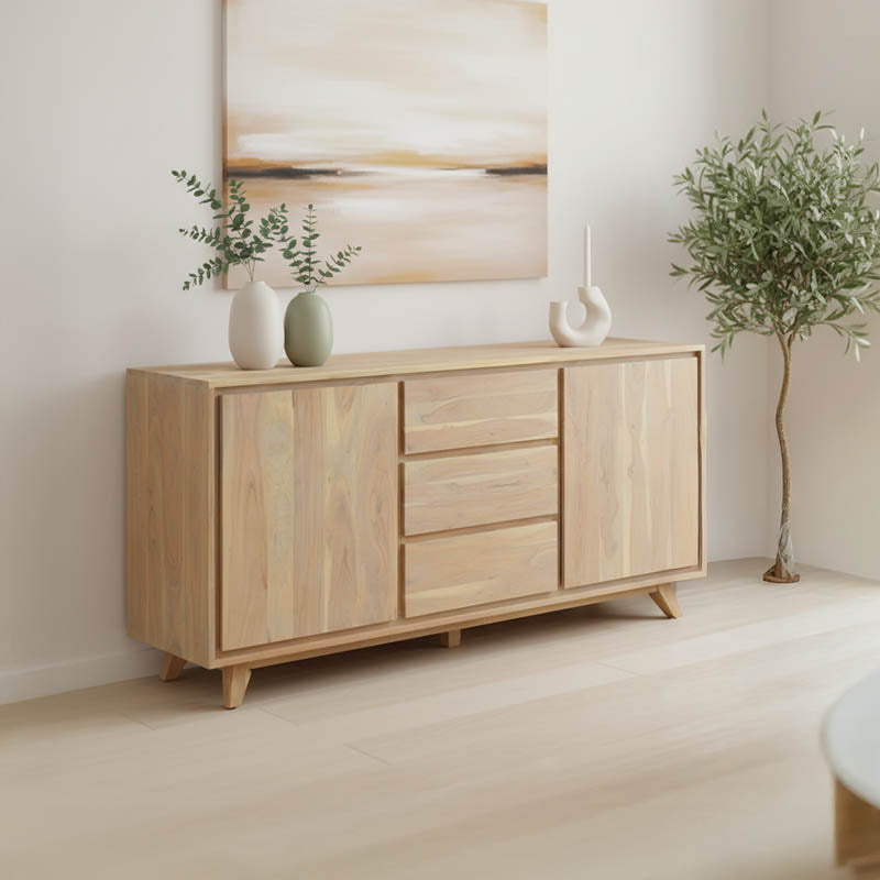 Бюфет Еmira акациево дърво в естествен нюанс, 160x40x80см