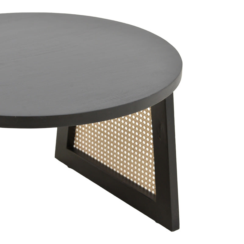 Маса Tamarind мангово дърво-естествен ратан в черен нюанс ф65x40см