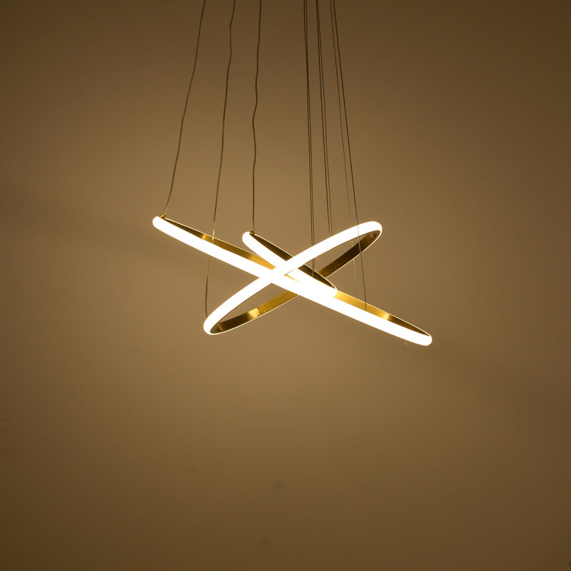 3-плафонична led лампа Pelia метална в цвят злато d60x40см