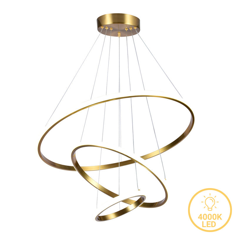 3-плафонична led лампа Pelia метална в цвят злато d60x40см