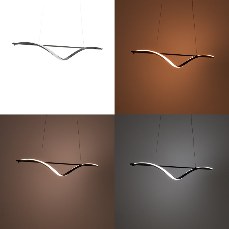 Осветително тяло за таван led Derzia метал в черен цвят 100см