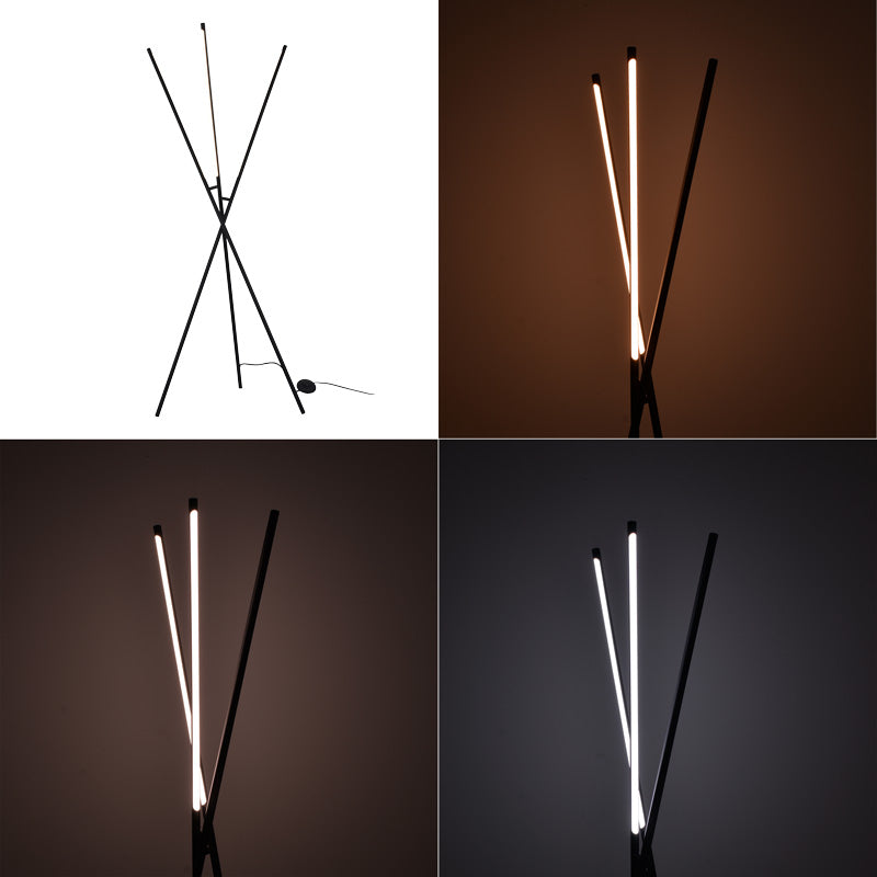 Подова лампа Loly led метал в черен цвят 40x40x145см