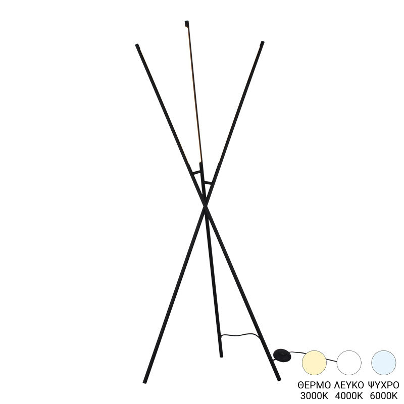 Подова лампа Loly led метал в черен цвят 40x40x145см