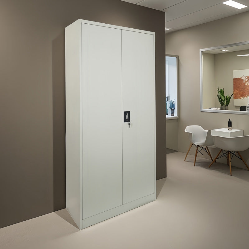 Mетален шкаф Zogi с преграда в светло сив цвят 90x45x180см