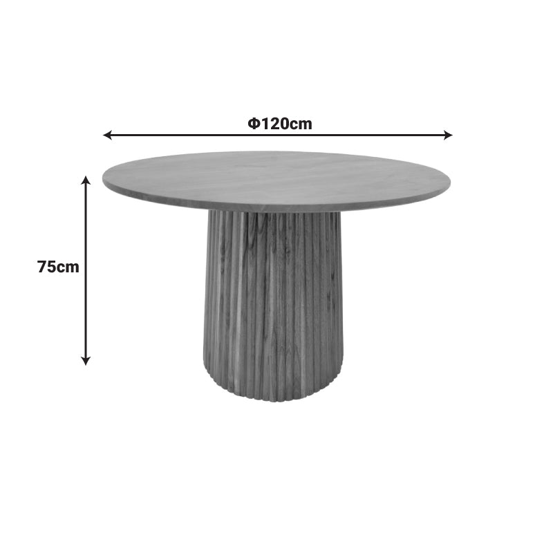 Маса TULLY масивно акациево дърво в нюанс орех d120x75см