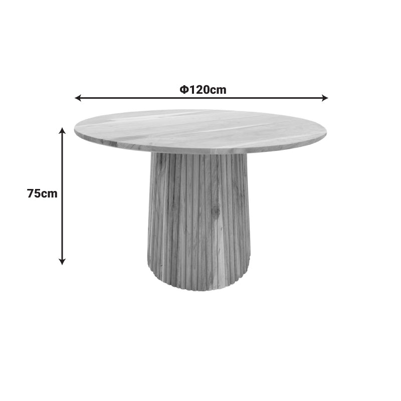 Маса TULLY акациево дърво масив в естествен нюанс d120x75см