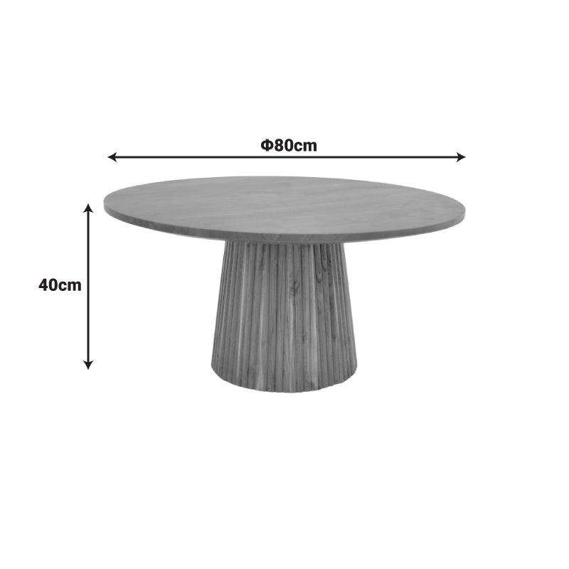 Холна маса Canicule  масивно акациево дърво в нюанс орех φ80x40см