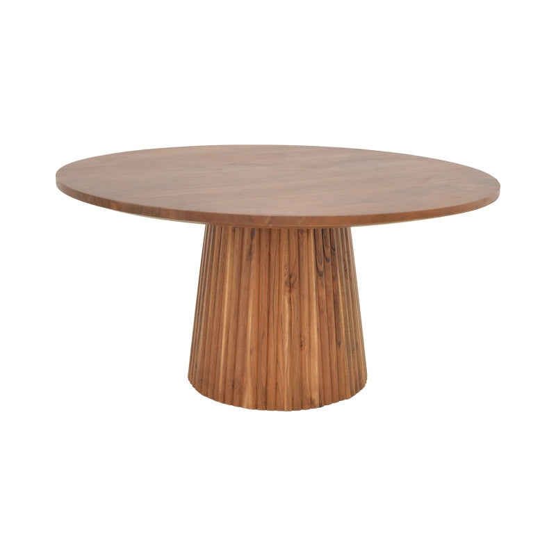 Холна маса Canicule  масивно акациево дърво в нюанс орех φ80x40см