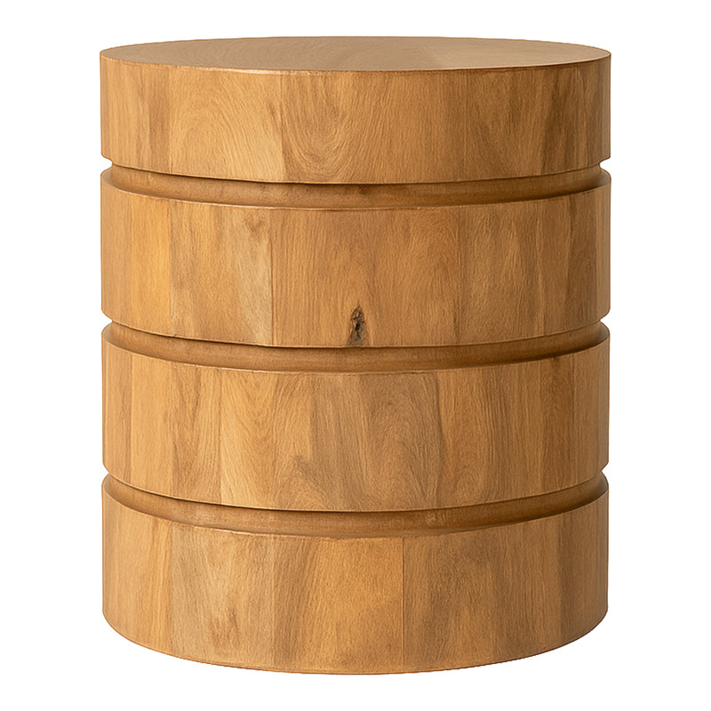 Трапезна маса масивно мангово дърво в естествен нюанс d130x76см