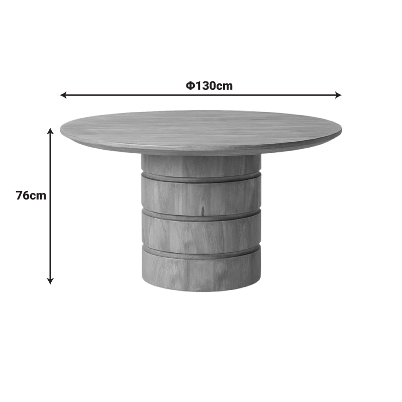 Трапезна маса масивно мангово дърво в естествен нюанс d130x76см