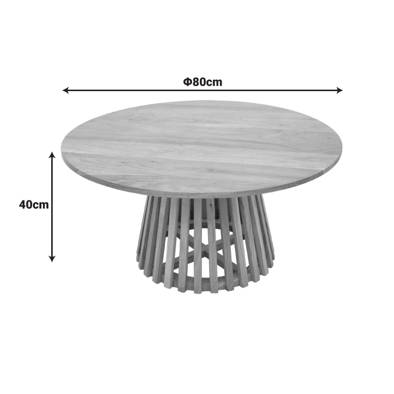 Маса Radiane  масивна акациева дървесина в естествен нюанс, d80x40см