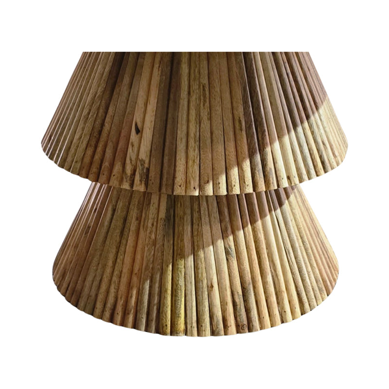 Холна маса Havai масивно мангово дърво в естествен нюанс и бяла мраморна повърхност d80x45см