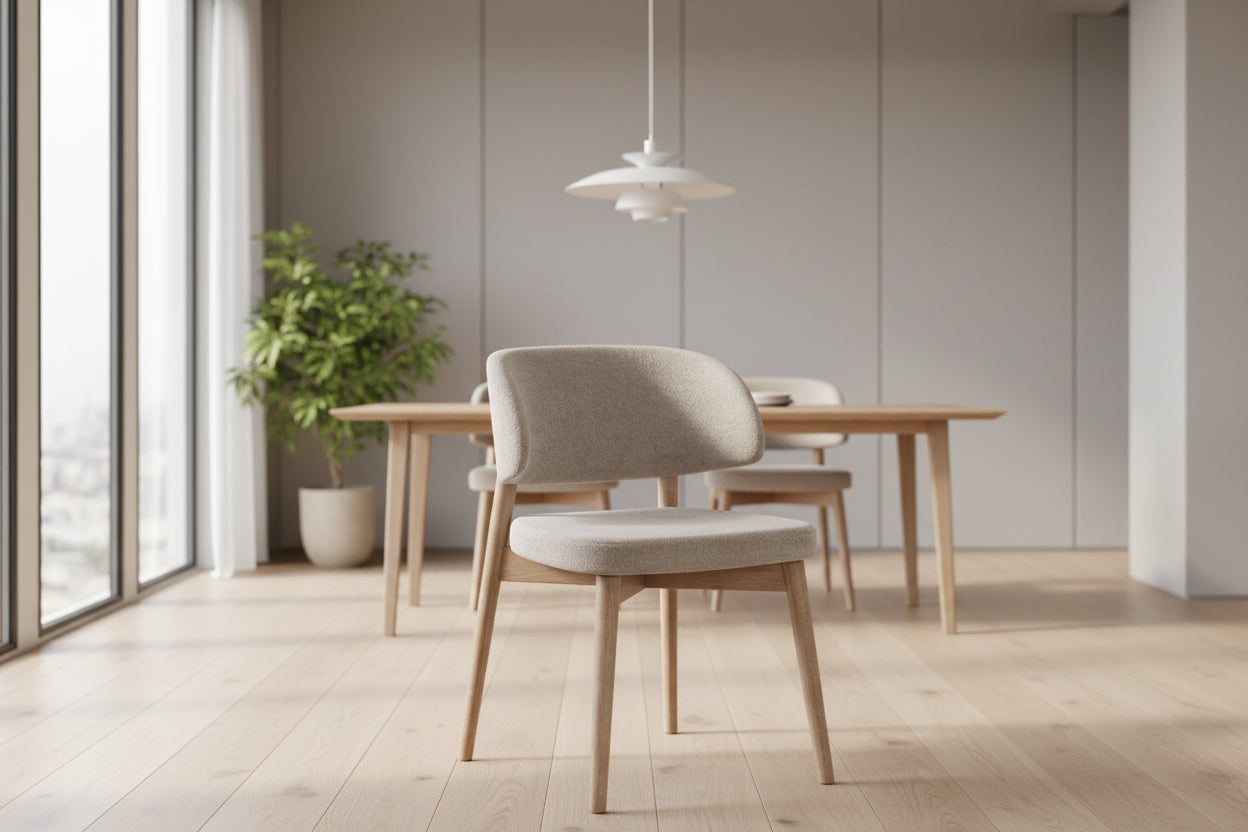 Стол Siena от каучуково дърво в естествен цвят екрю 48x50x81см