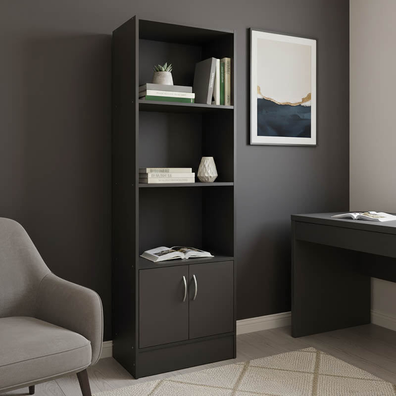 Библиотека Тekaro в цвят антрацит 57x33x180см