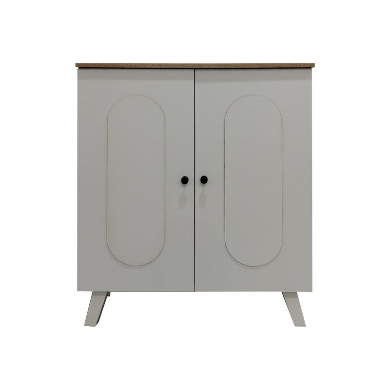 Поставка за обувки-шкаф Cathi в бяло-сонома нюанс 80x34x95см