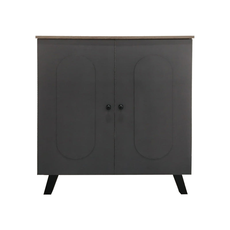 Шкаф за обувки Cathi в нюанс дъб-антрацит 80x34x95см