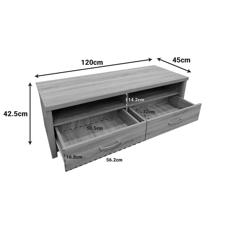 Тв шкаф PODIZOR в нюанс дъб-антрацит 120x45x42.5см
