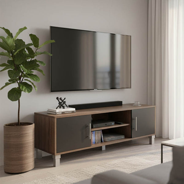 Тв шкаф SERANK в нюанс дъб-антрацит 120x40x40см