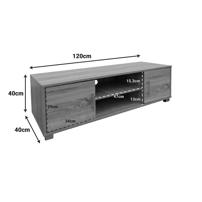 Тв шкаф SERANK в нюанс дъб-антрацит 120x40x40см