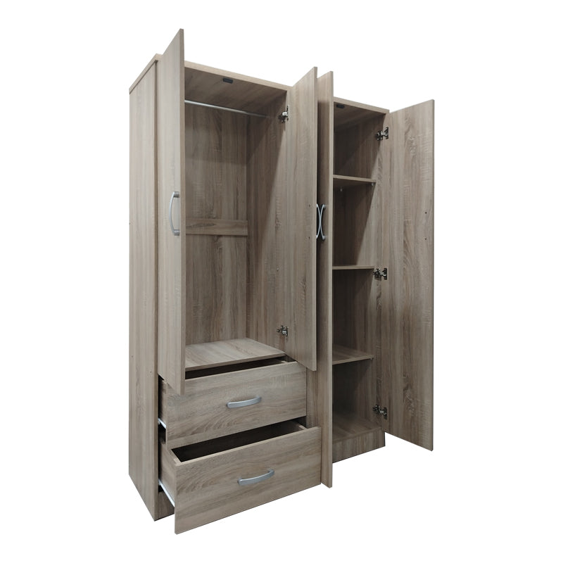 Гардероб с четири врати и 2 чекмеджета ATHOS  в цвят сонома 120.5x42x181см