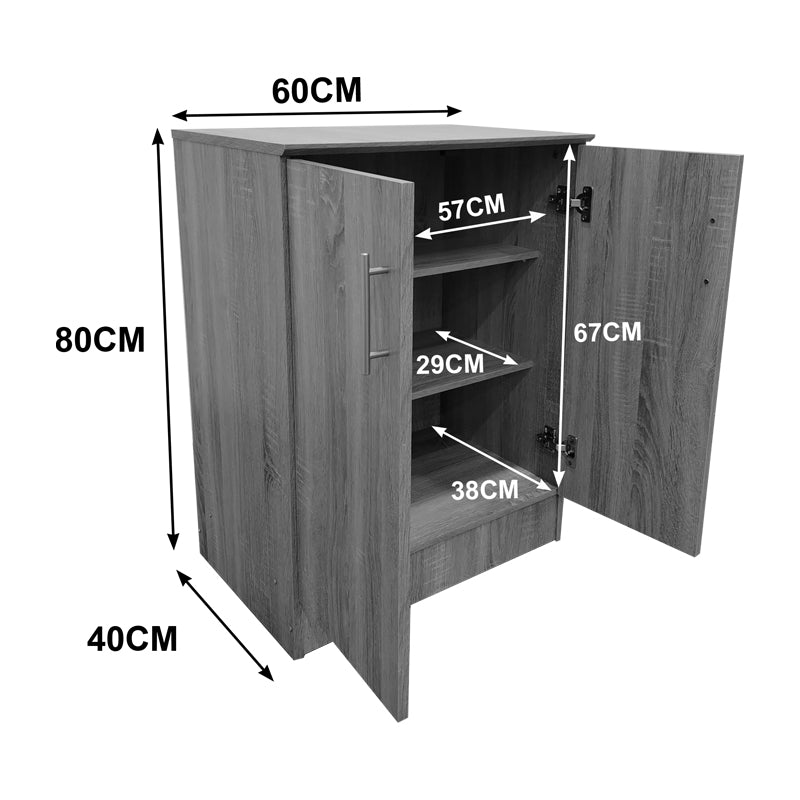 Шкаф за обувки за 6 чифта обувки SOUKEN в цвят сонома 60x40x80см