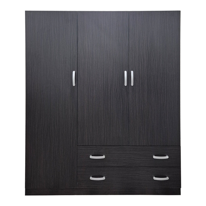 Трикрилен гардероб с 2 чекмеджета ALVIA венге 150x51x180см