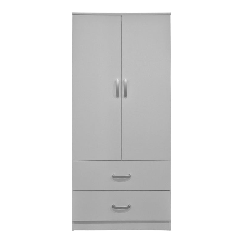 Двукрилен гардероб с 2 чекмеджета ALVIA бял 80x51.5x180см