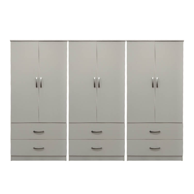 Шестокрилен гардероб с чекмеджета lego бял 240x42x180см