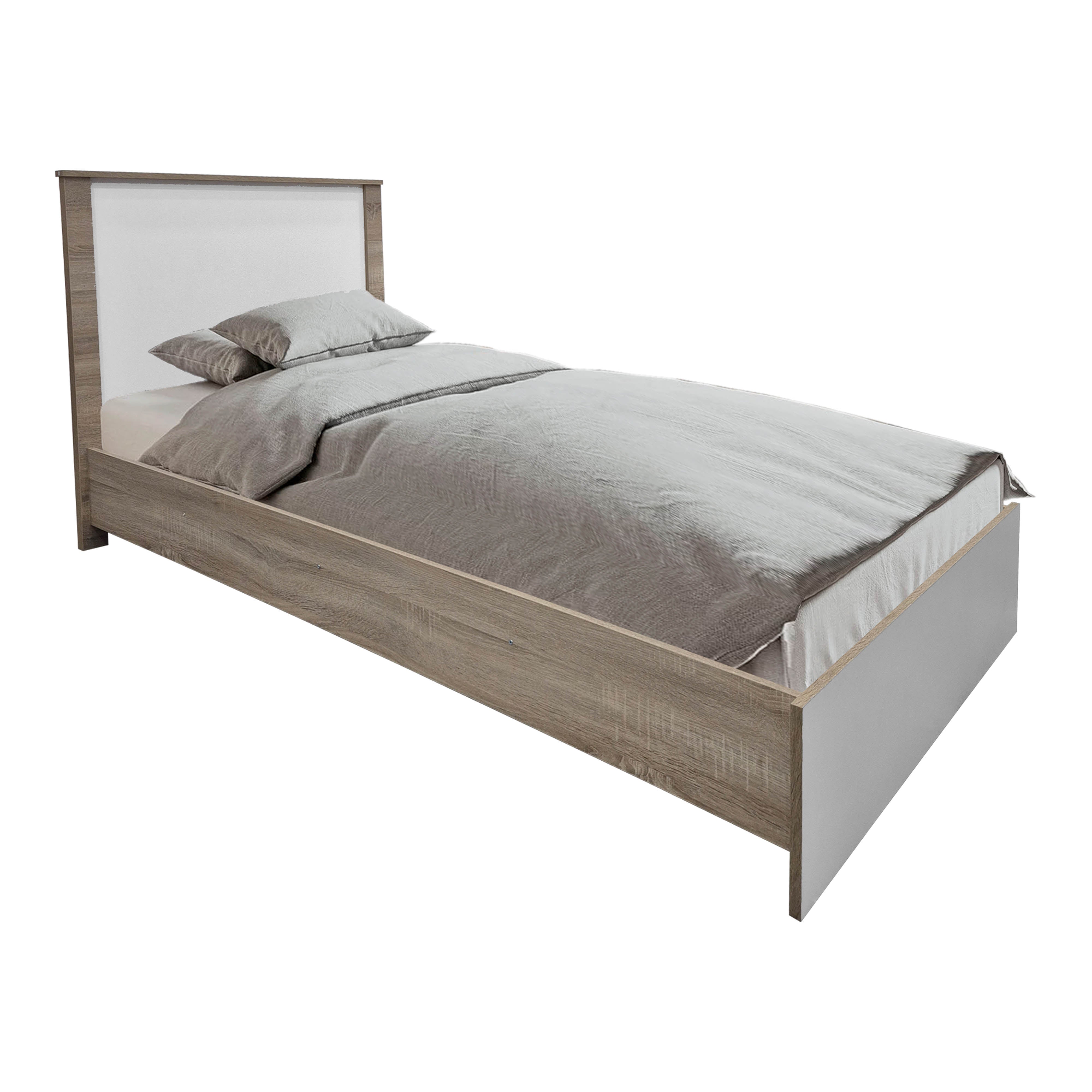 Спален комплект Athos Sonoma White с легло 90x190 см, 2 броя